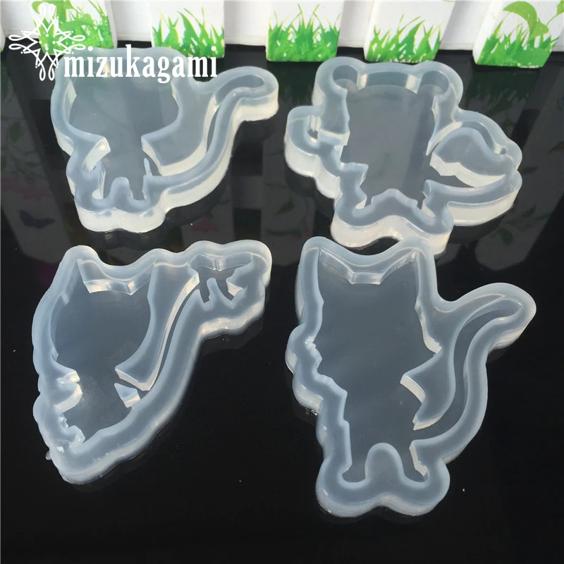 

1pcs UV Resin Jewelry Liquid Silicone Mold Cartoon Cat Animal Resin Charms Molds For DIY Intersperse Decorate Making Jewelry