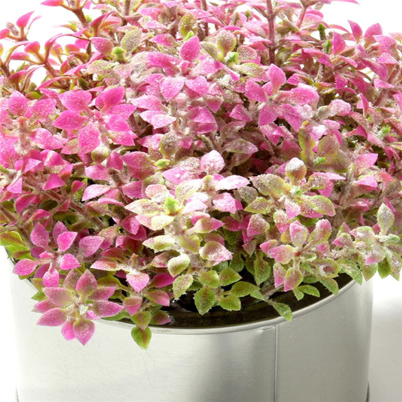 

Fake Plants Artificial Lover Grass Flowers + Iron Vase Simulation Mini Bonsai Set for Wedding Home Garden Farmhouse Decoration