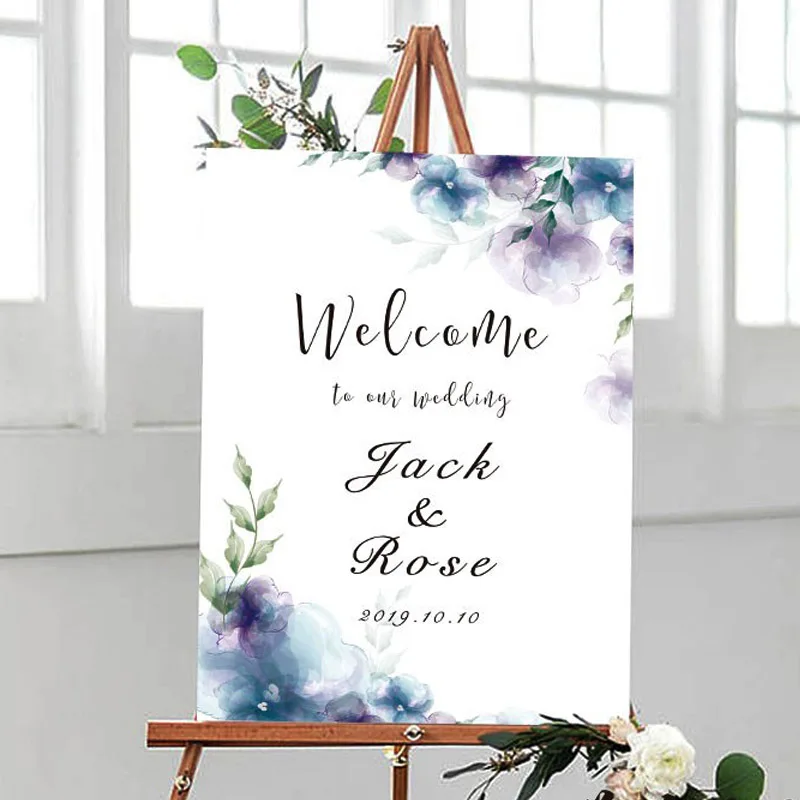 welcome board B Персонализированные холщовые украшения на день рождения, украшения на заказ, свадебные вывески - Цвет: welcome board B
