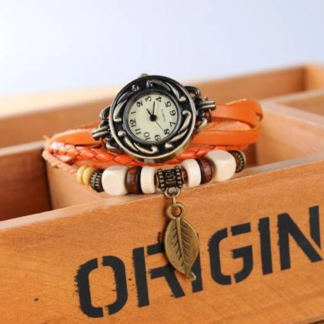 Новинка 2017 Лидер продаж кожаные старинные часы из коровьей кожи женские