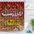 Популярные в Европе и Америке граффити на кирпичной стене WaBathroom занавески для душа водонепроницаемый полиэстер и 12 крючков комплекты аксессуаров