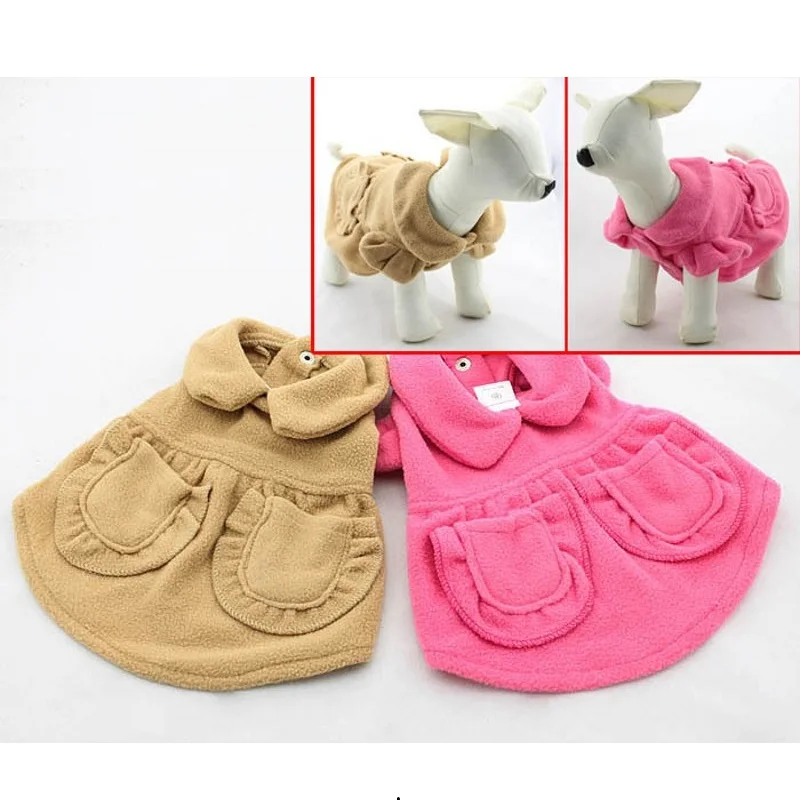 

Winter Dog Dress Warm Dogs Skirt Thickening Pets Chihuahua Clothing Plush Small Dog's Clothes For Pet Dog Costume Coat