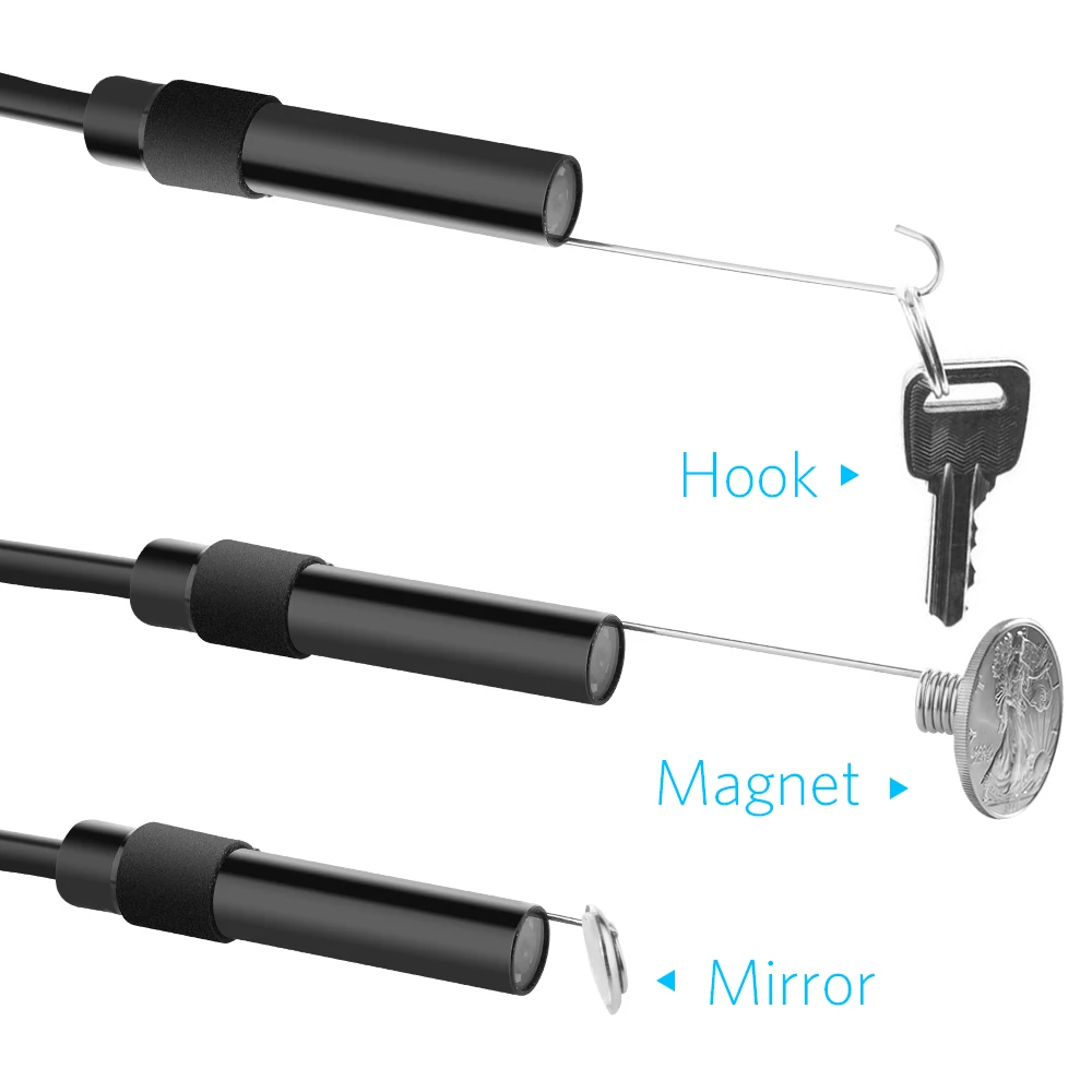 Dbpower 2.0mp HD 720 P Wi-Fi эндоскопа 9 мм объектив 1/3/5/10/15/ 20 м Инспекции Змея камеры 6LED