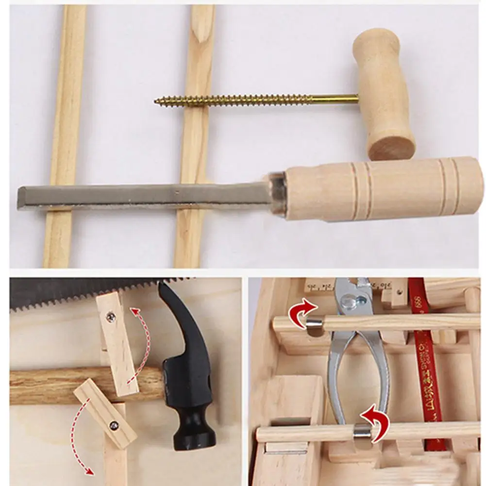 Repair Box Toy Building Multifunctional Woodworking Wooden Tool Kit Pretend Play Set For Kid Suitable Ages 6 And Older | Игрушки и хобби