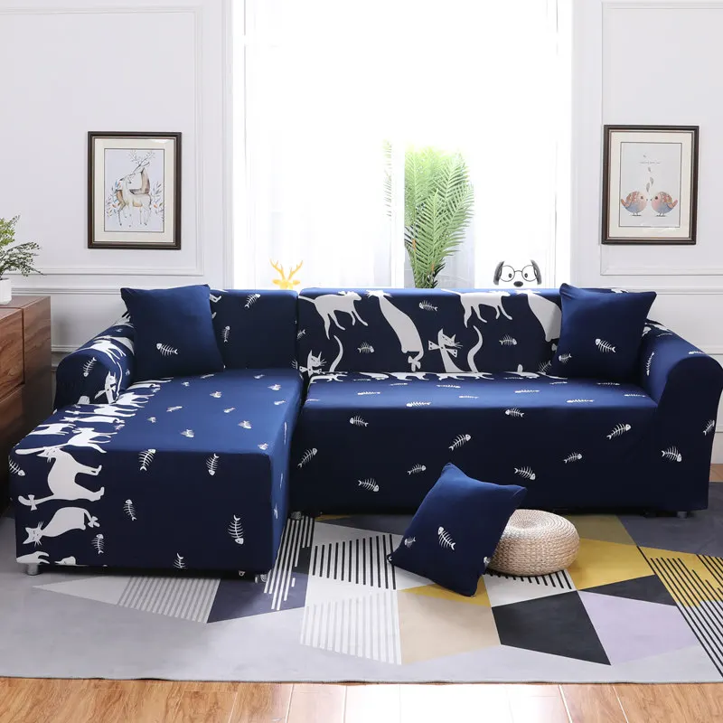 Прекрасный мультфильм диван крышку дивана/loveseat l-образный диван Чехол, Рождественский олень и Фокс эластичный стрейч диван протектор - Цвет: 8