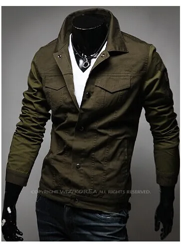 2014 NEW autumn winter silm fit patchwork casual men jacket outwear jackets for coat veste homme plus size XXL | Мужская одежда