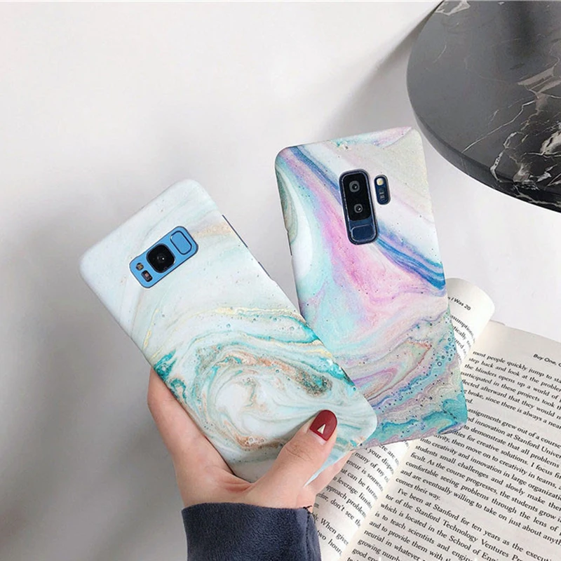 Yhbbcases красочные Мрамор чехол для samsung S8 Чехлы модный фон детских фото в стиле