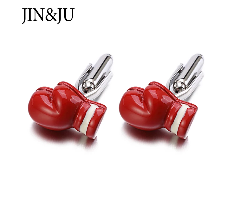 JIN& JU мужские ювелирные изделия боксерские перчатки дизайн запонки для мужчин Высокое качество запонки для французских рубашек новинка эмаль запонки