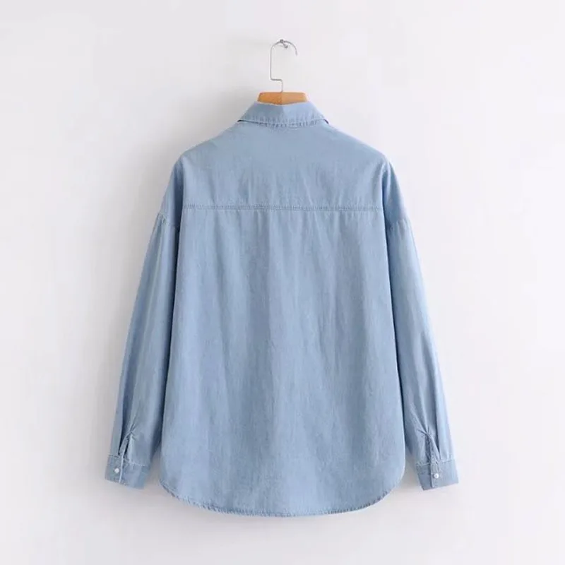 Omchion Camisa feminina 2018 Новое поступление Для женщин Джинсы для Рубашки мальчиков