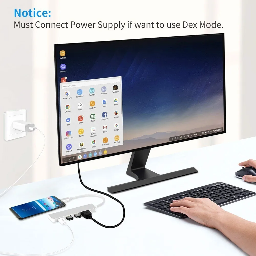 Док станция Dex для Samsung Galaxy Note 8 S8 S9 USB Type C Thunderbolt 3 адаптер с портами HDMI 4K 0
