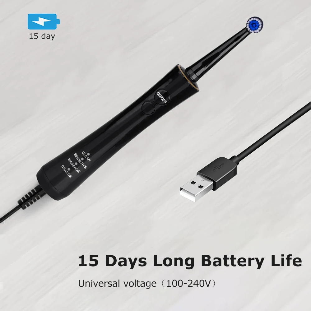 Электрическая Зубная Щетка Вращающаяся Зубная Щетка Зарядка USB Зубная Щетка Путешествия Зубная Щетка Отбеливание Зубов для Взрослых Здоровый Лучший Подарок