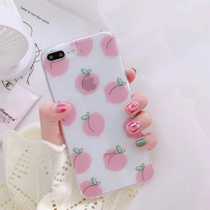 JIBAN фрукты персик розовый чехол для телефона iphone 8 задняя крышка прекрасные
