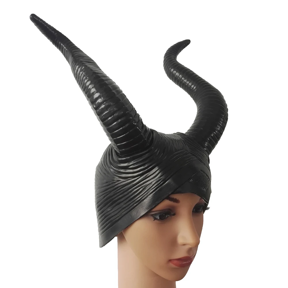 Ангелина Maleficent маска фильма Малефисента латексные рога головной убор Хэллоуин