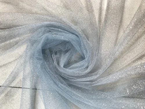 light blue Градиент цвета звездное небо сетка с блестками пряжа Бронзирующая спрей порошок блесток прозрачные платья Тюль Ткань для женщин платье одежда - Цвет: light blue