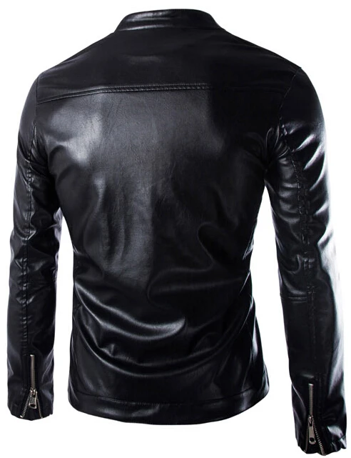 Модные осенние и зимние кожаные куртки Для мужчин PU пальто мотоцикла тонкий