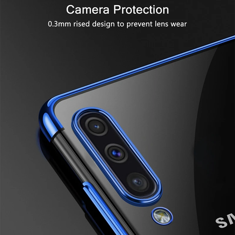 For Samsung Galaxy Note8 9 Plating Transparent Thin Soft TPU Phone Cases A10 20 A9s A6 A7 A8 Plus Cover Back Case |