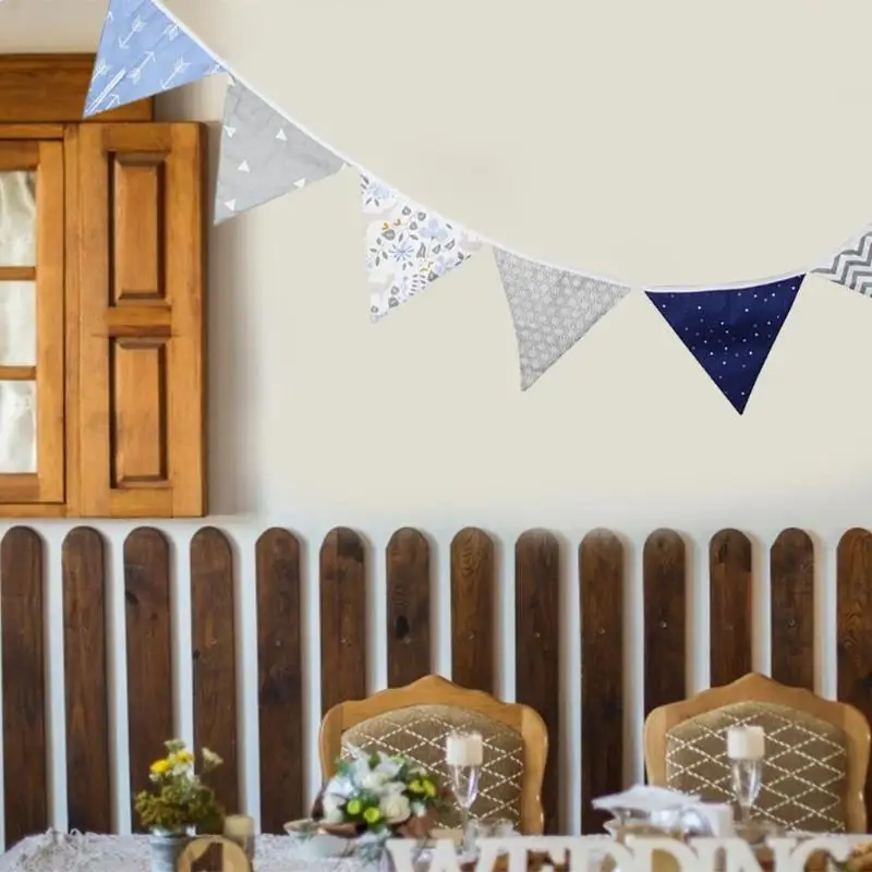 12 флагов 3 2 м скандинавские Ins двусторонний набивной хлопковой ткани Bunting Pennant |