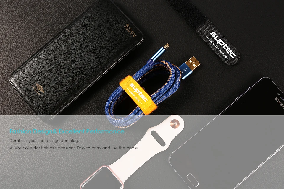 Suptec Micro USB кабель для Samsung S7/S6/S5 Xiaomi Huawei LG Android Phone деним Плетеный золото- покрытием быстрой зарядки Зарядное устройство Шнур