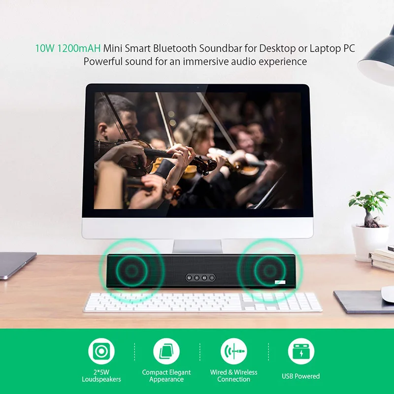 Саундбар Bluetooth динамик 10 Вт проводной и беспроводной портативный домашний