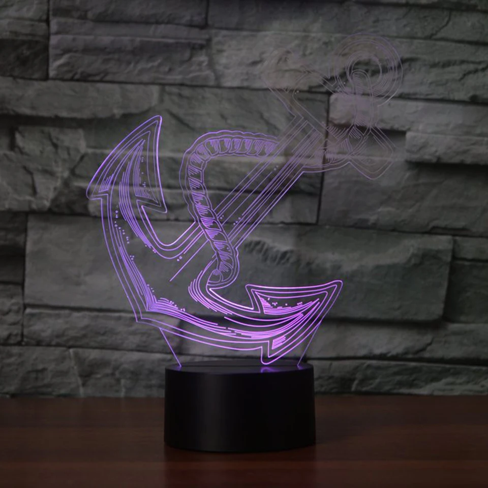 Новинка ночник с Usb 7 цветов 3D светодиодный детский прикроватный светильник для