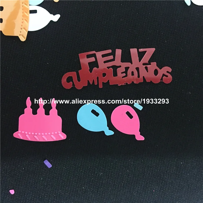 500 шт./лот с днем рождения/feliz cumpleanos блестки однотонные разноцветные