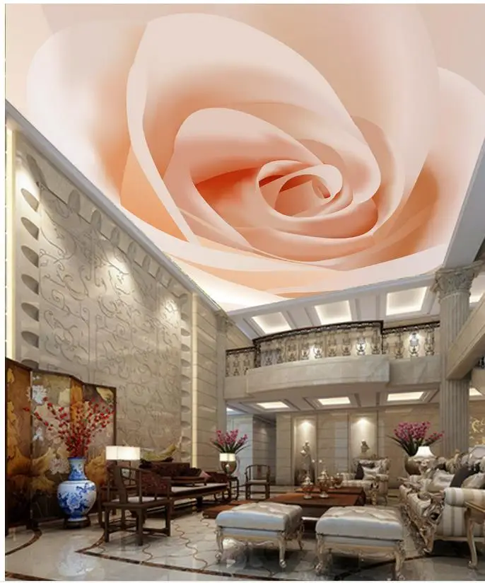 Пользовательские фото обои большие 3D стерео романтические розы потолок Френки