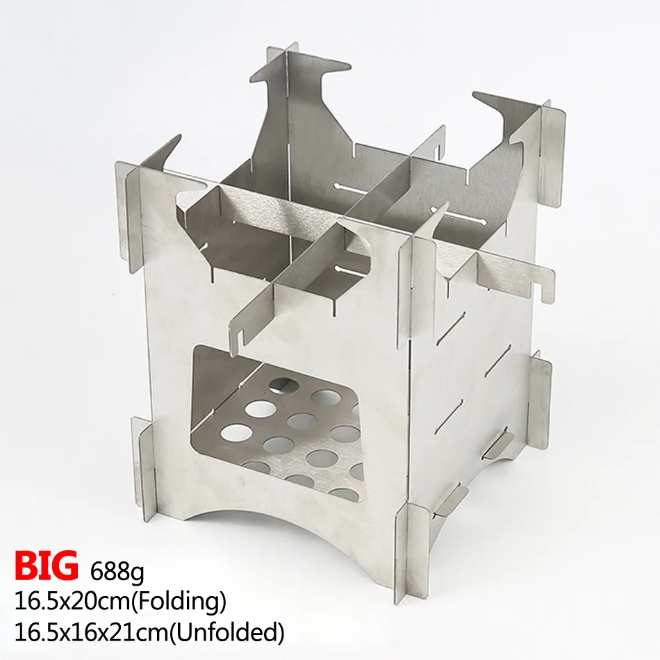 Big 16.5x16x21cm Сплит съемный кемпинг дров спиртовой печи Экран Ветра отражатель подставка Fogao Kamp Ocak открытый приготовления портативный лагерь - Цвет: Big 16.5x16x21cm