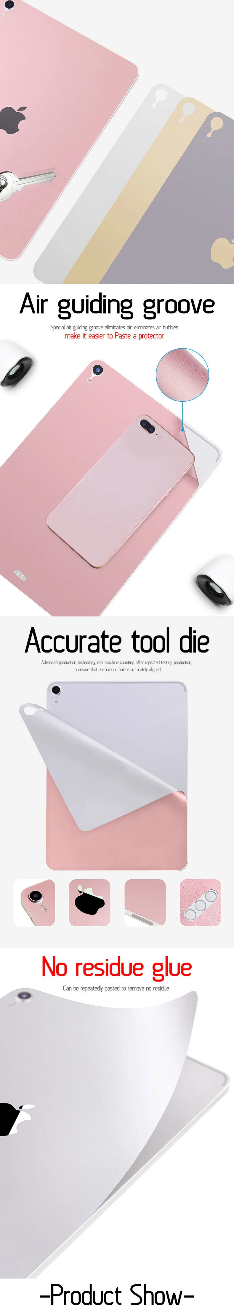 New Skin Shell Protector Sticker film cover For iPad Pro 11" 12.9 inch(A1980/A1876) Back Shell Protect Paster Scratch Resistent