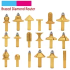 Фреза с алмазным наконечником 12 дюйма, 1 шт., вакуумные насадки с хвостовиком для гранита, мрамора, фрезы для профилирования, режущий камень, инструменты для гравировки