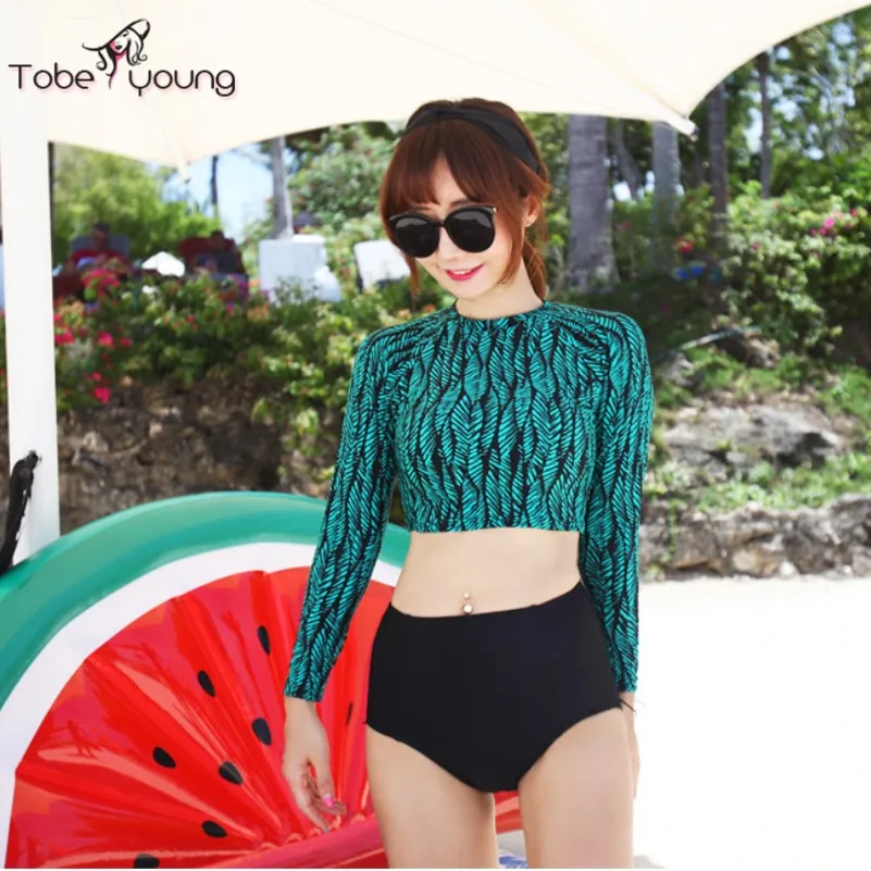 2017 Новый Сексуальный Цветочный Длинным Рукавом Купальники Бинты Женщин Серфинга