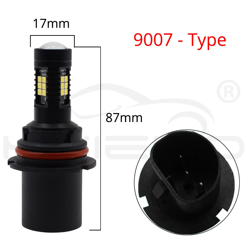 1 шт фара 9004 9005 9006 9007 H4 H7 H8 H10 H16 P13W R5W 3030 чипы 21 SMD 1260LM DRL 9~ 20V противотуманная фара в сборе