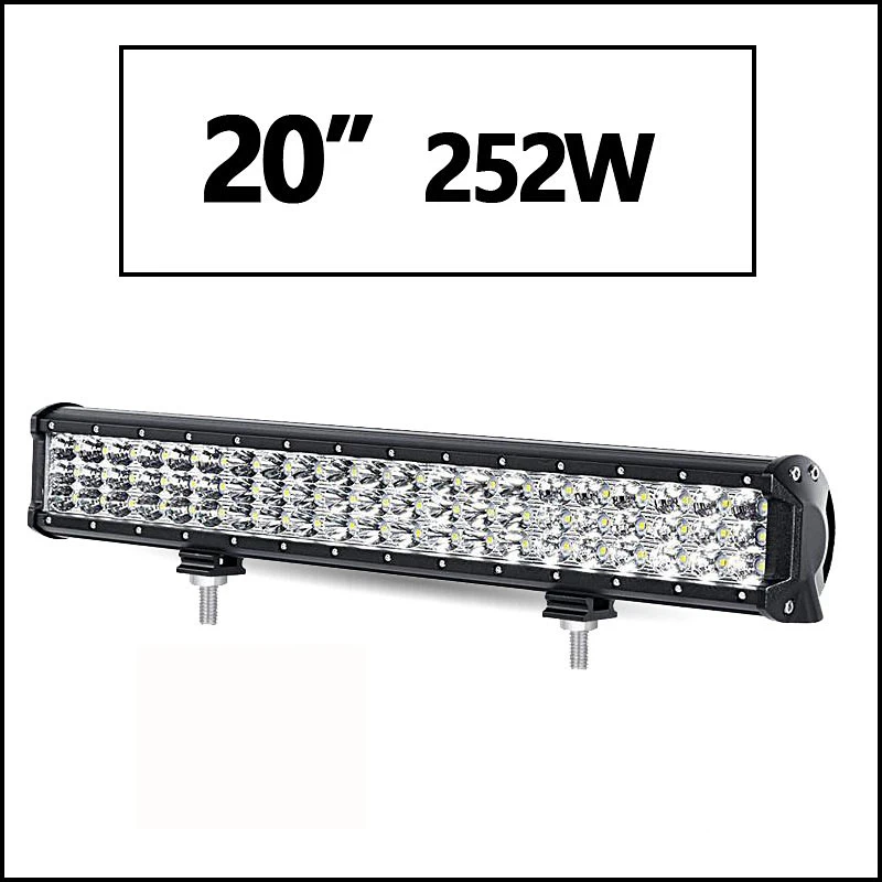 Oslamp 1" 20" 2" 28" 3" 44" 3-строки, светодиодные панели offroad combo Луч работы свет бар DC12v 24 В Грузовик внедорожник ATV 4WD 4x4 привело бар - Цвет: 20inch no wire