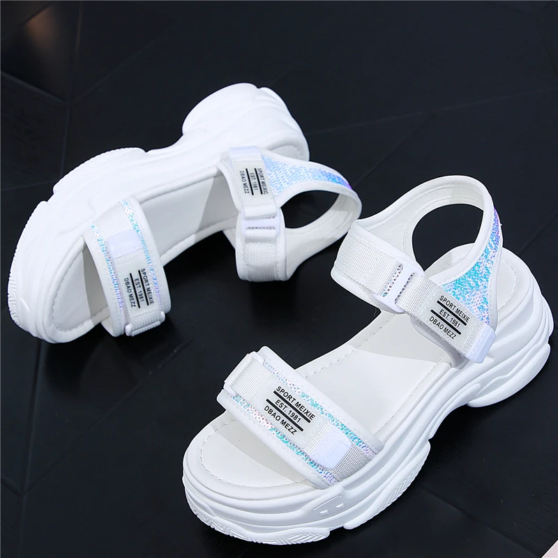 CPI 8CM High Platform Women's Sandals 2019 Fashion Summer Women Beach Chunky Sandal Casual Thick Soled Woman Shoes White A0-78 | Обувь