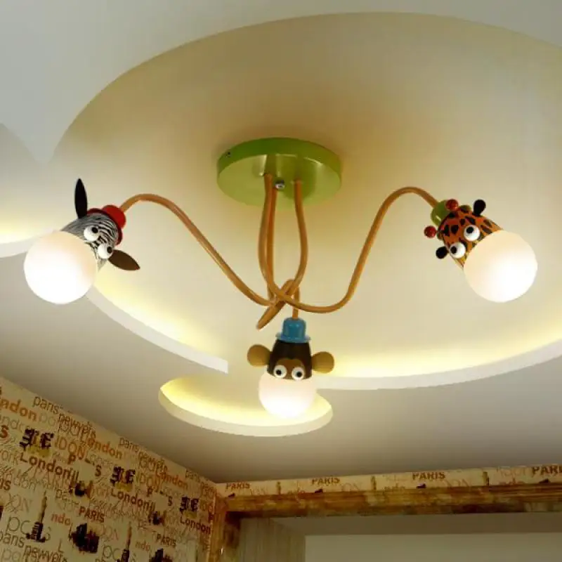 Креативная детская светильник светодиодный потолочный для детей с принтом