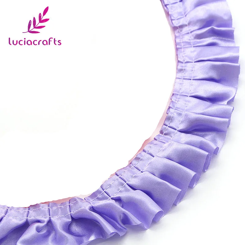 C3 Light Purple 5y Lucia crafts 5y/8y 37 мм разноцветная кружевная ткань с отделкой лентами DIY шитье ручной работы одежда головной убор материалы для рукоделия U0104 - Цвет: C3 Light Purple 5y