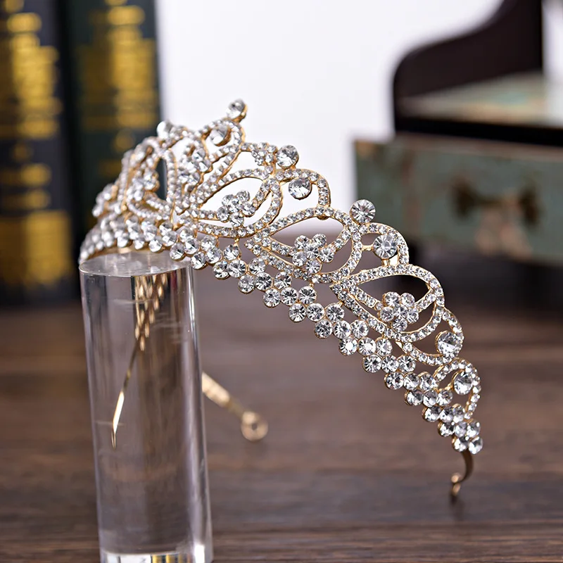 Новинка винтажная Серебряная Королевская корона с кристаллами свадебная тиара
