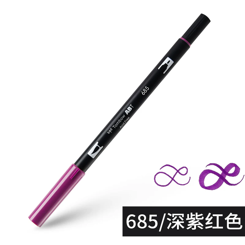 685 ABT Tombow, двойная кисть, художественные маркеры, акварельные маркеры, 96 цветов, мягкая ручка для рукописного письма, профессиональные ручки для рисования - Цвет: 685