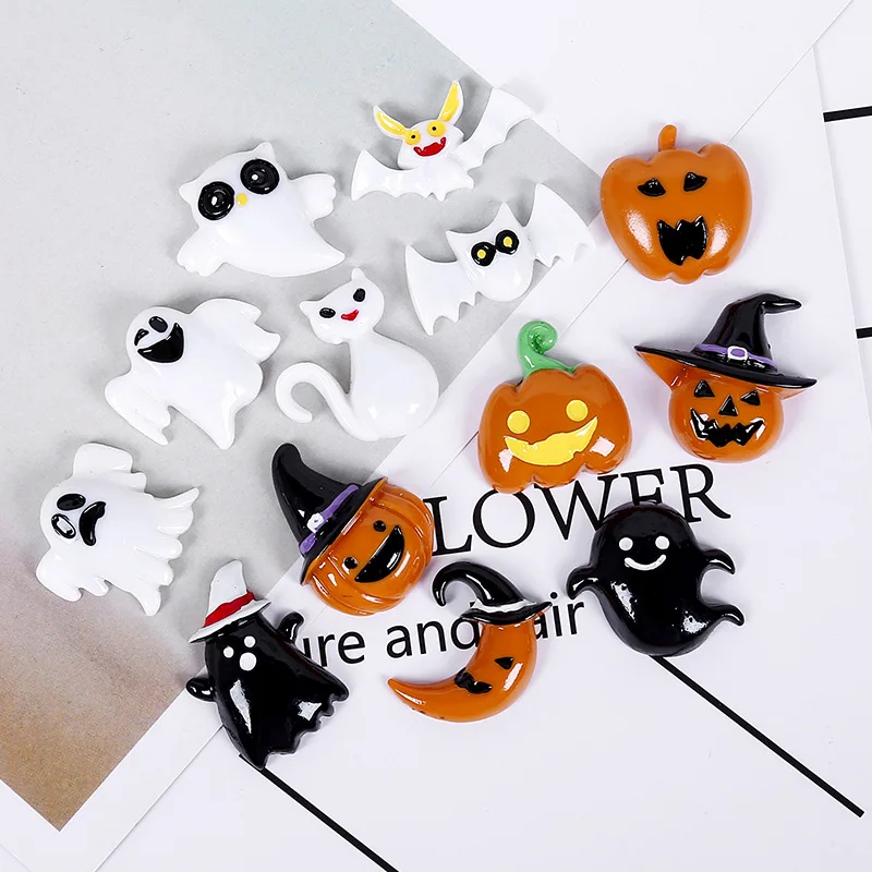 

10pcs Fun Pumpkin Ghost Filler For Clear/Fluffy Mud Box Popular Halloween Toys Kids Slime DIY Kit Accessories Modeling Clay