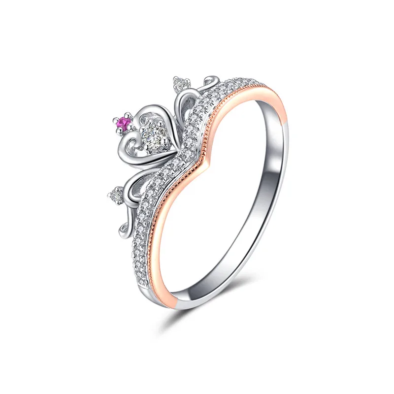 ZOCAI новый дизайн обручальное кольцо с короной Настоящее натуральное