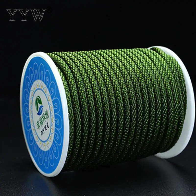 army green 13 м/лот 3,5 мм нейлоновый шнур шелковая нить китайский узел макраме проволочный шнур браслет плетеный шнур DIY кисточки вышивка бисером Изготовление ювелирных изделий - Цвет: army green