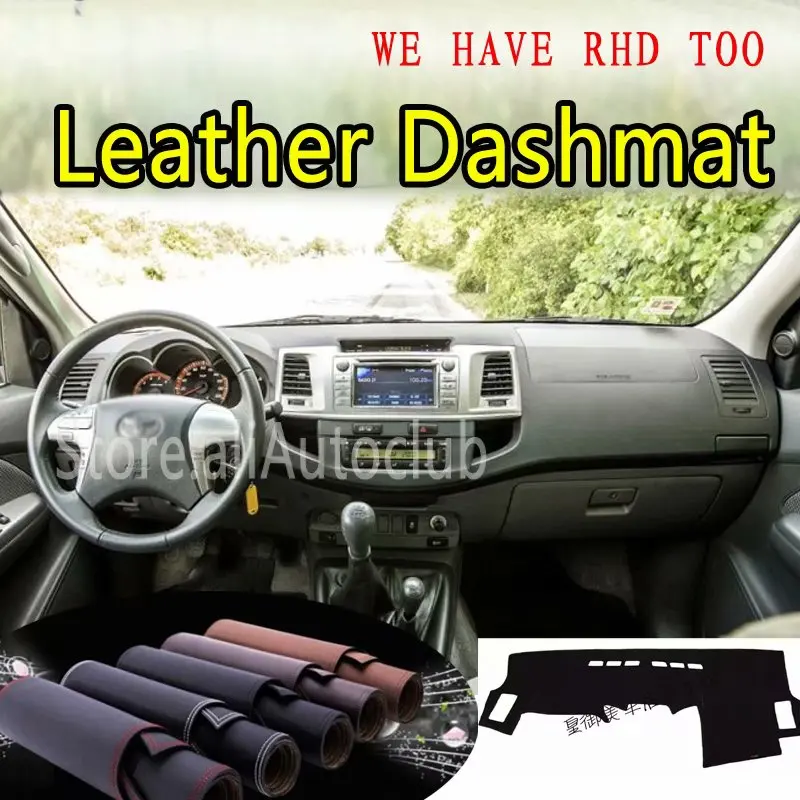 Для Toyota Hilux fortuner 2004 2014 кожаный Dashmat крышка приборной панели Даш коврик от солнца на