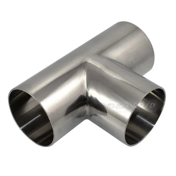 

MEGAIRON 2" OD 51mm Quality Sanitary Weld TEE 3 Way Pipe Fitting Stainless Steel SS316 Pipe Thickness 1.5mm
