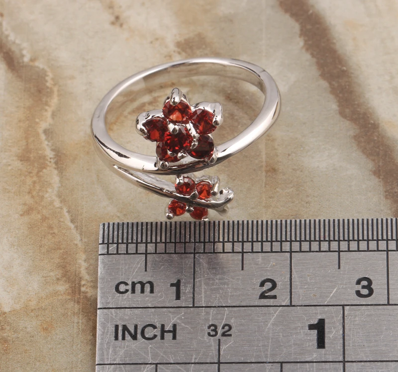 Застенчивый камни Oxblood красный гранат стерлингового серебра 925 Для женщин Модные