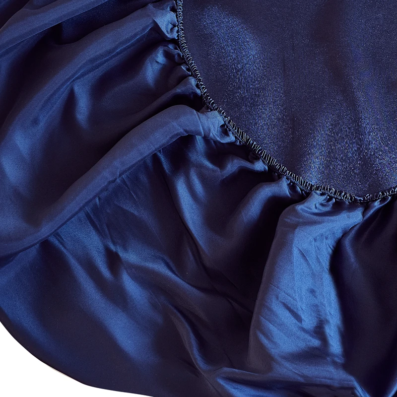 Атласная Простыня из искусственного шелка эластичная Роскошная однотонная