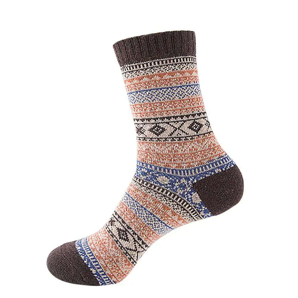 CO Socks Women Winter Womens Vintage Winter Geometry Print Soft Warm Thick Cold Knit Wool Crew Socks Comfortable Mujer Invierno 10 - Цвет: CO