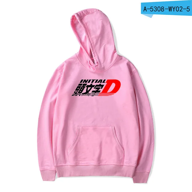 pink INITIAL D Толстовки Кофты для мужчин и женщин AE86 Initial D манга пуловер Толстовка Зимняя уличная куртка большого размера пальто - Цвет: pink