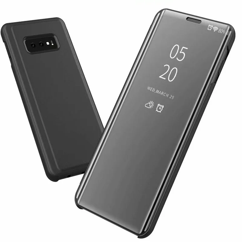 Умный зеркальный флип чехол для Samsung Galaxy S10 Plus S10E S 10 plus A7 A9 A6 A8 2018 J4 J6 подставка