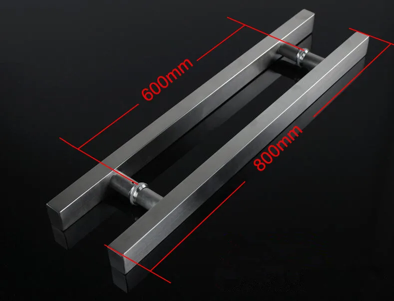 C.C 600 L 800mm Unilocs 1 пара стеклянная дверная ручка из нержавеющей стали квадратная трубка ручка дверная ручка - Цвет: C.C 600 L 800mm