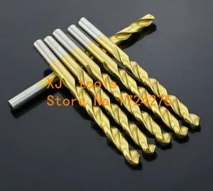 Высокоскоростные сверла из стали с титановым покрытием, 5,0-9,0 мм, 10 шт., прямой хвостовик, спиральные сверла для металла (5 мм5,5 мм6 мм6,5 мм7 мм8 мм9 мм)