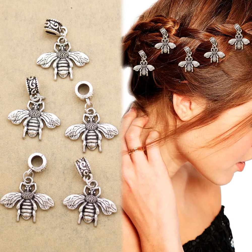 5x Bumble Bee Headband Headdress Rasta Mambo Bead Dreadlocks Dread Braid Hair Cuff Dress Clip Pin Accessories Christmas Gift | Украшения и
